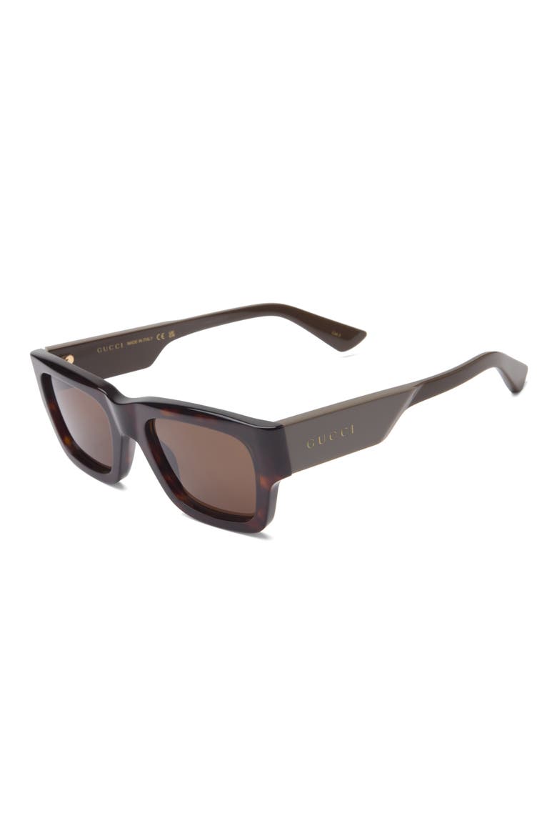GG1668S Square Sunglasses, Alternate, color, HAVANA GREEN BROWN