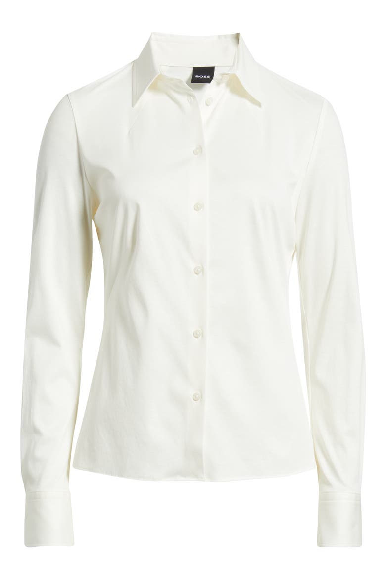 Bronta Tuesday Cotton Button-Up Shirt, Alternate, color, SOFT CREAM
