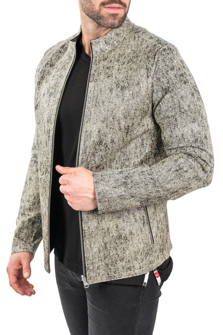 Reversible Leather Jacket, Alternate, color, GREY
