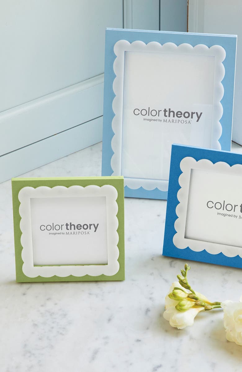 Mariposa Meadow Green Scallop 4 x 4-Inch Picture Frame, Alternate, color, Green