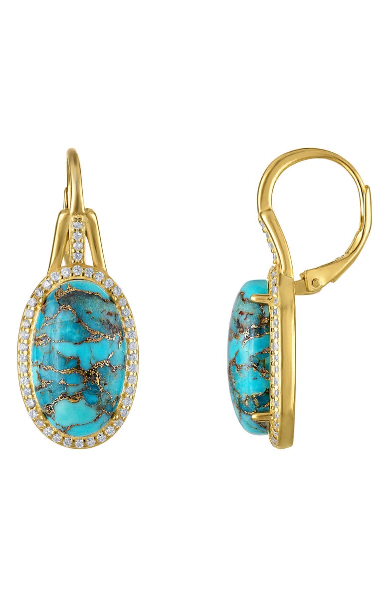 FZN Composite Turquoise Drop Earrings, Main, color, Yellow