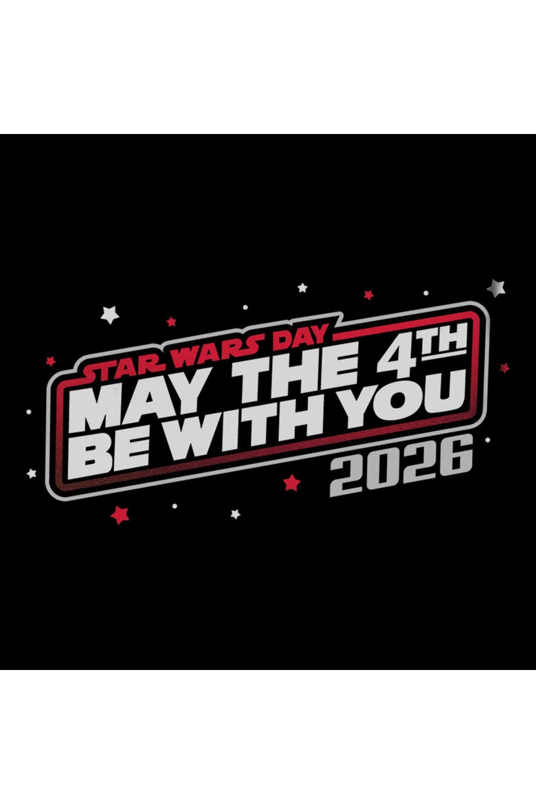 Men's Star Wars May The Fourth 2026 Red Logo  Graphic T-Shirt, Alternate, color, Black
