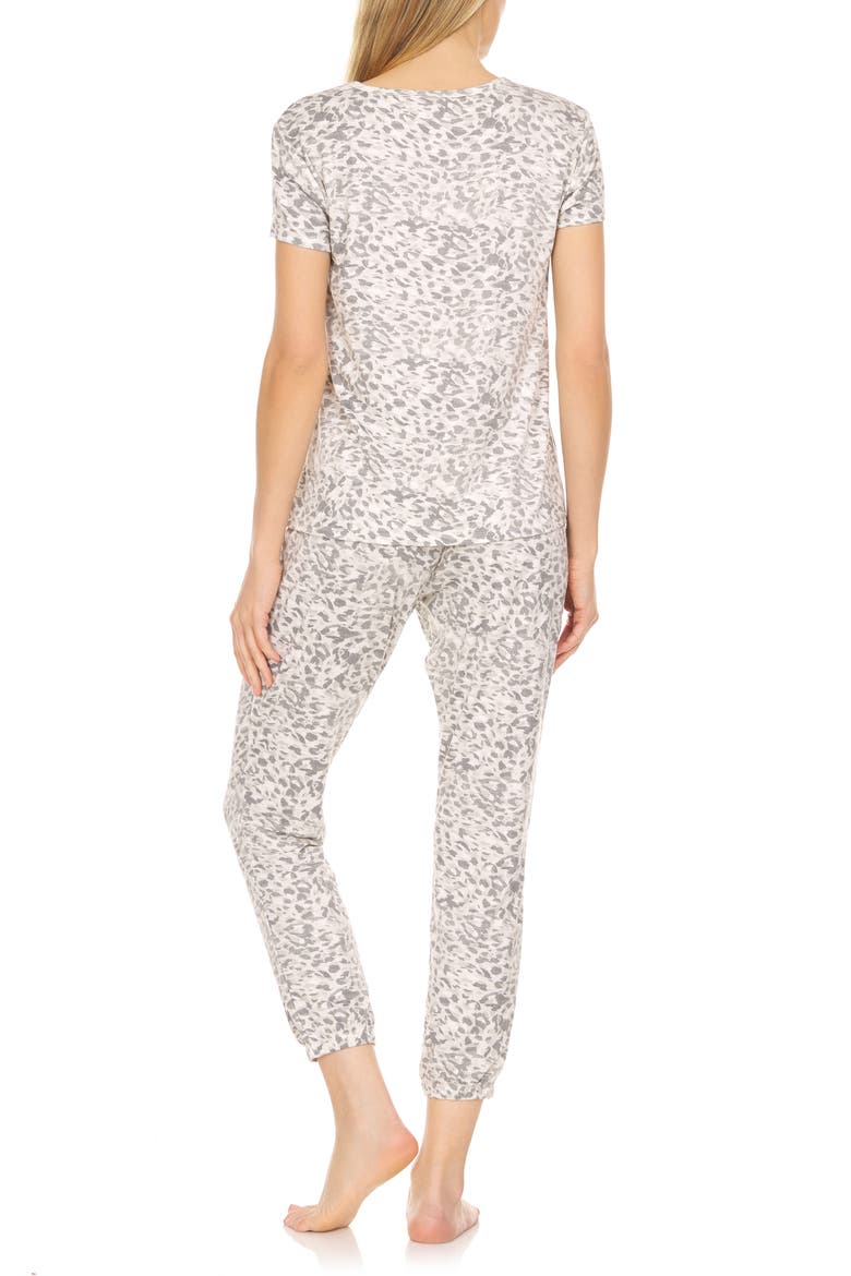Elsa Print Jersey Pajamas, Alternate, color, GREY