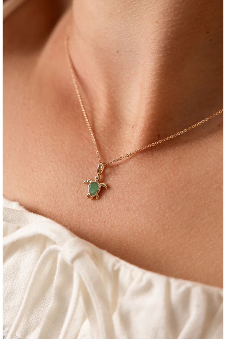 Turtle Charm Necklace, Alternate, color, Gold Vermeil