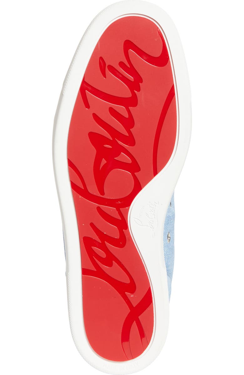 Christian Louboutin Louis Junior Spikes Orlato Sneaker, Alternate, color, Ceruleo/ Silver