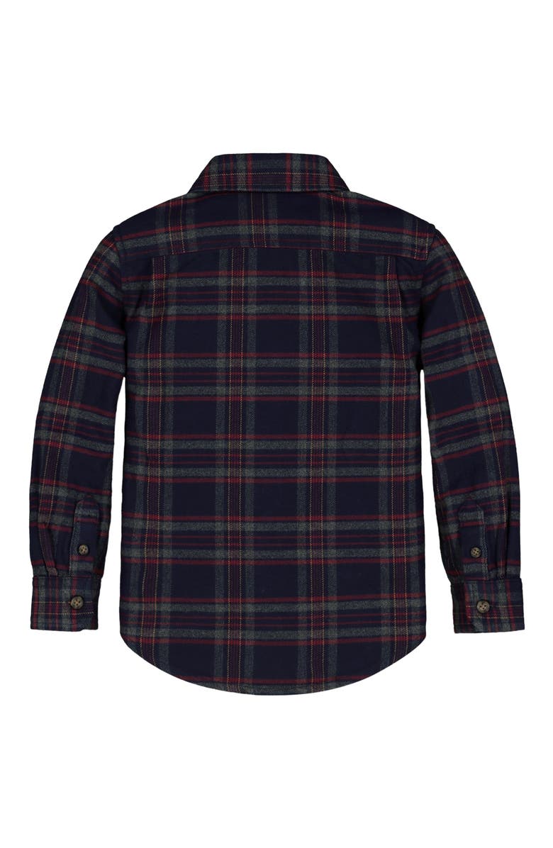 Hope & Henry Boys' Organic Flannel Shirt, Kids, Alternate, color, Navy And Gray Classic Plaid