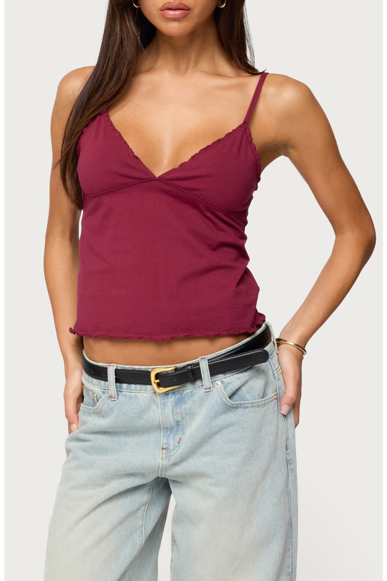 Glendon Crop Camisole, Main, color, BURGUNDY