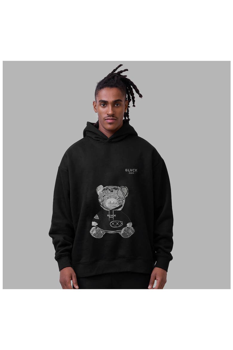 Blvck Evil Twin Teddy Bear Hoodie, Alternate, color, Black