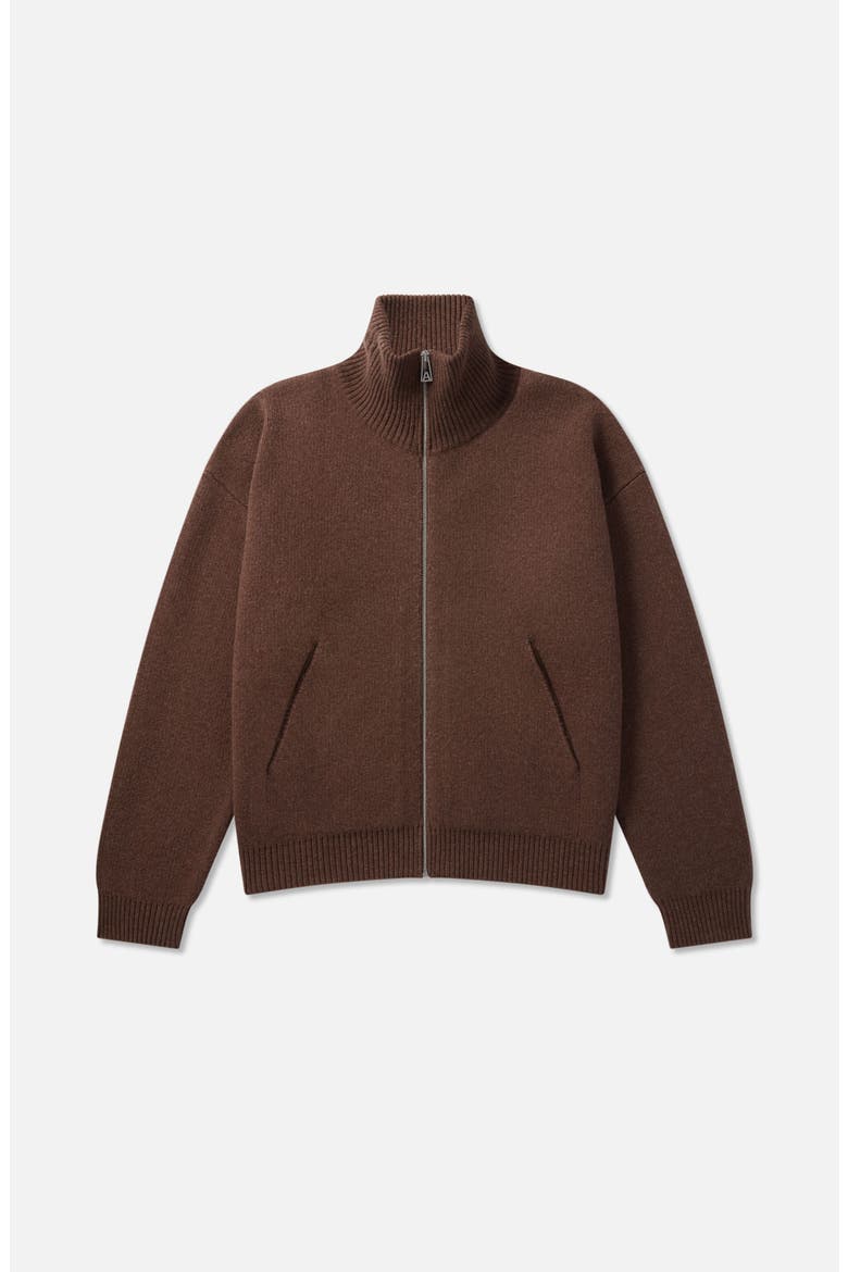 Core Zip-Up Sweater, Main, color, Dark Brown