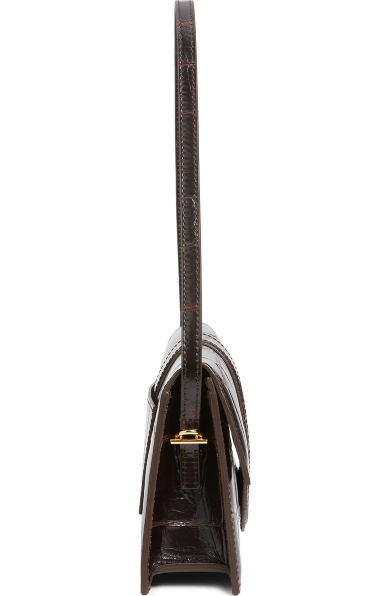 Jacquemus Le Bambino Croc Embossed Leather Shoulder Bag, Alternate, color, Dark Brown 880