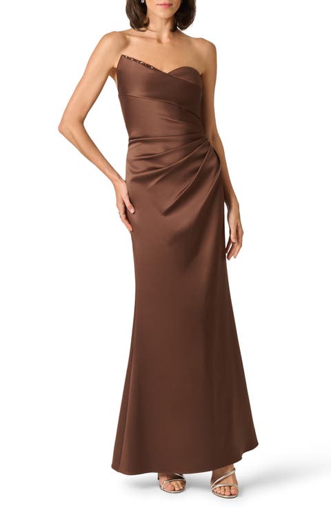 Duchess Satin Strapless Gown