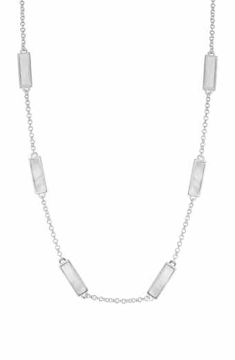 Mother-of-Pearl Bar Station Necklace