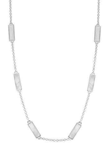 Sphera Milano Mother-of-pearl Bar Station Necklace In Silver