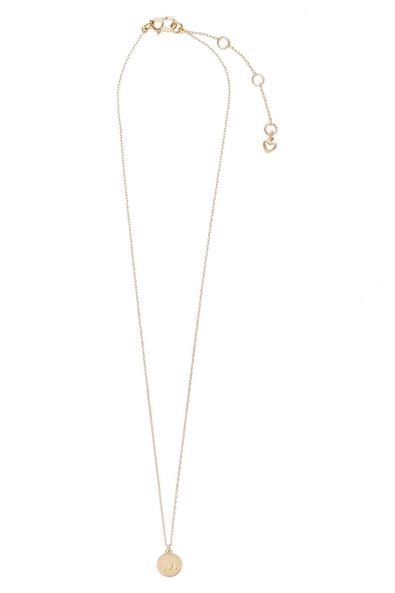 mini initial pendant necklace, Main, color, GOLD - M