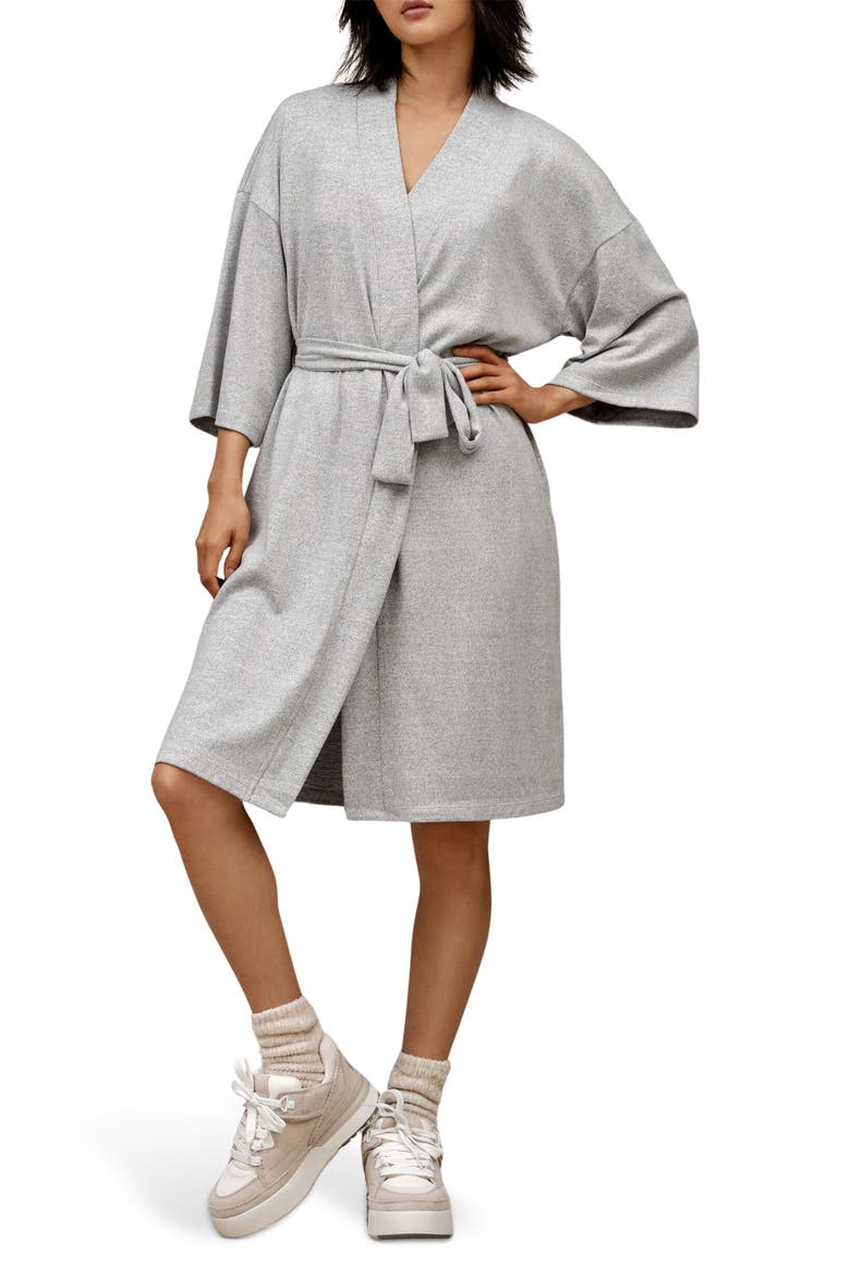 Monrose Short Robe, Main, color, GREY HEATHER