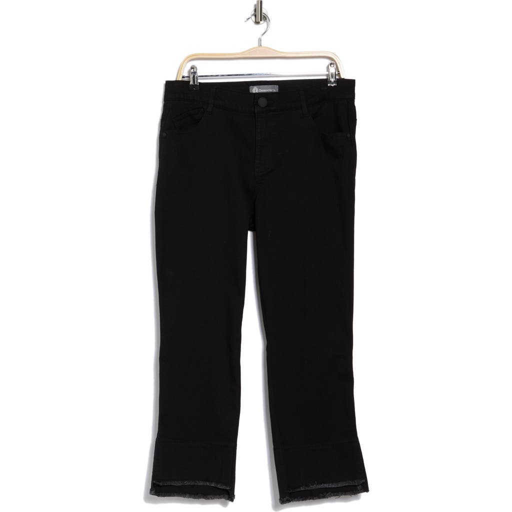 Democracy Fray Step Hem Kick Flare Jeans In Black