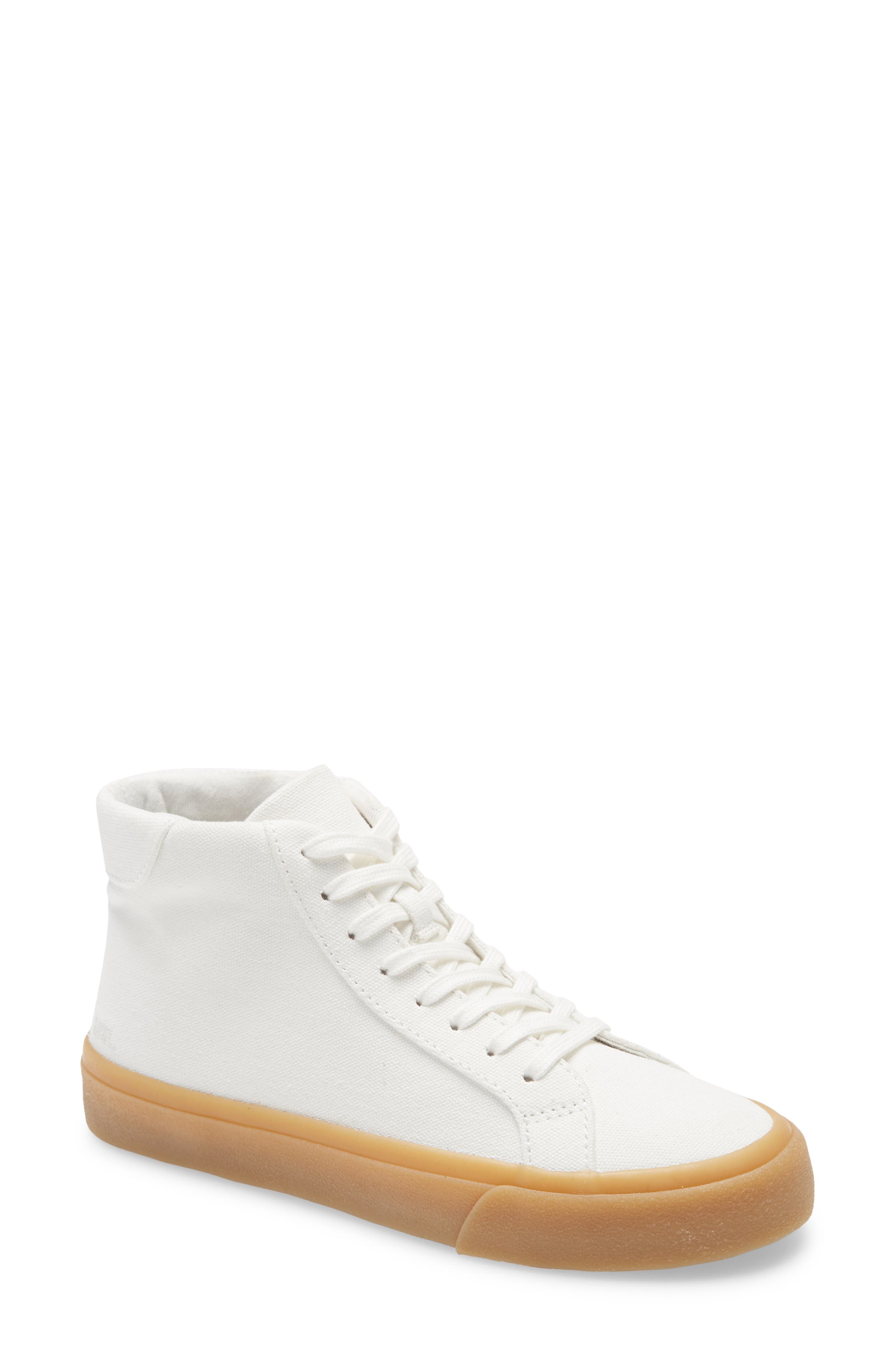 Sidewalk High Top Sneaker, Main, color, PALE PARCHMENT