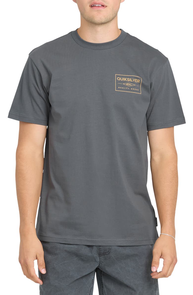 Quiksilver Stamped Short Sleeve Graphic Cotton T-Shirt, Main, color,