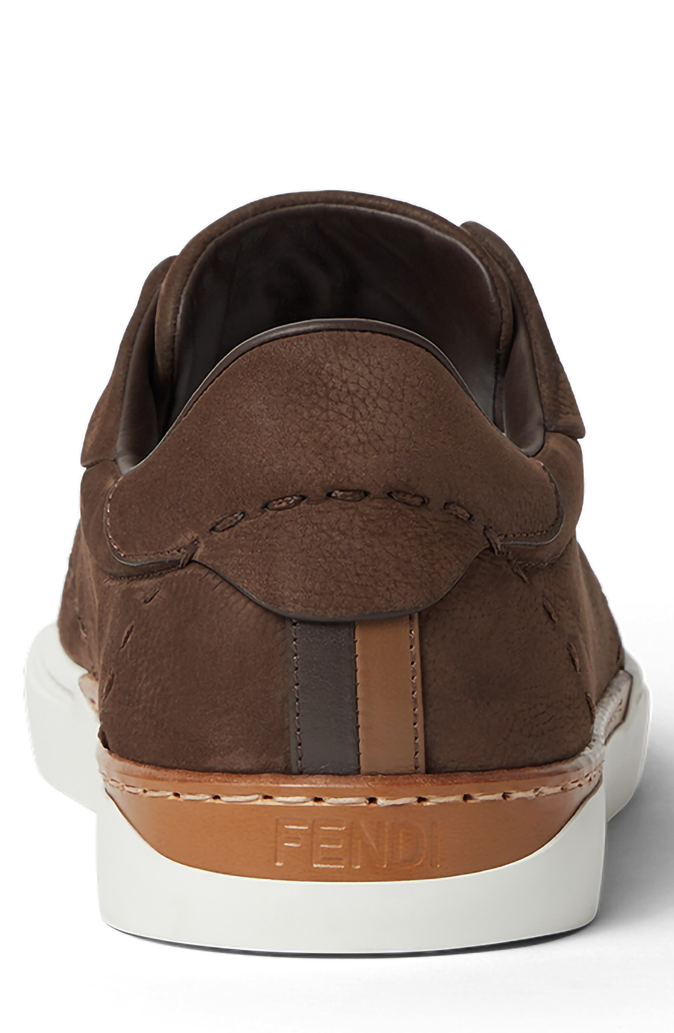 Fendi City Low Top Sneaker, Alternate, color, Brown