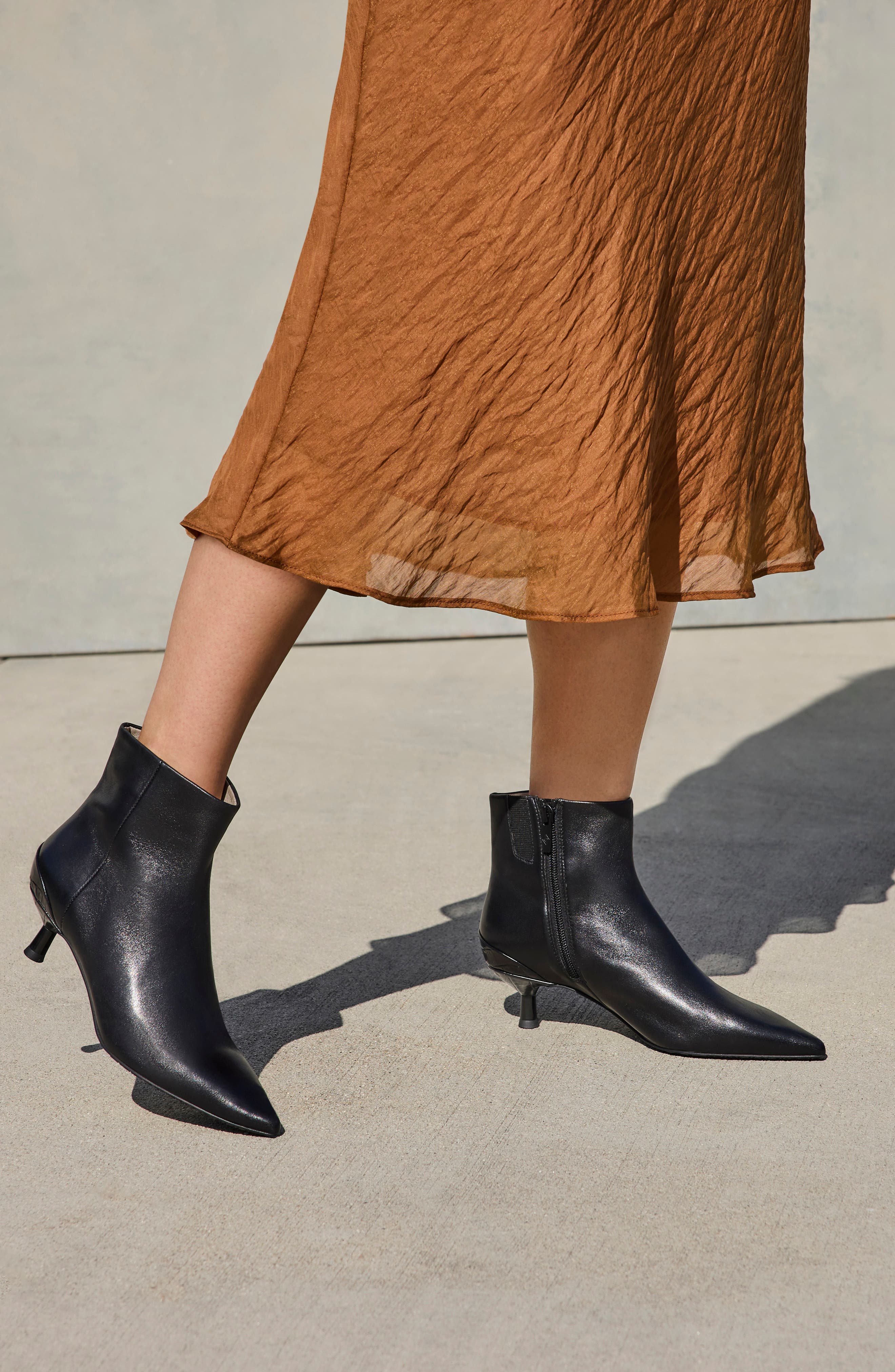 Donald Pliner Kitten Heel Pointed Toe Bootie, Alternate, color, Black