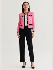 Misook Heritage Eyeleted Recycled Knit Jacket