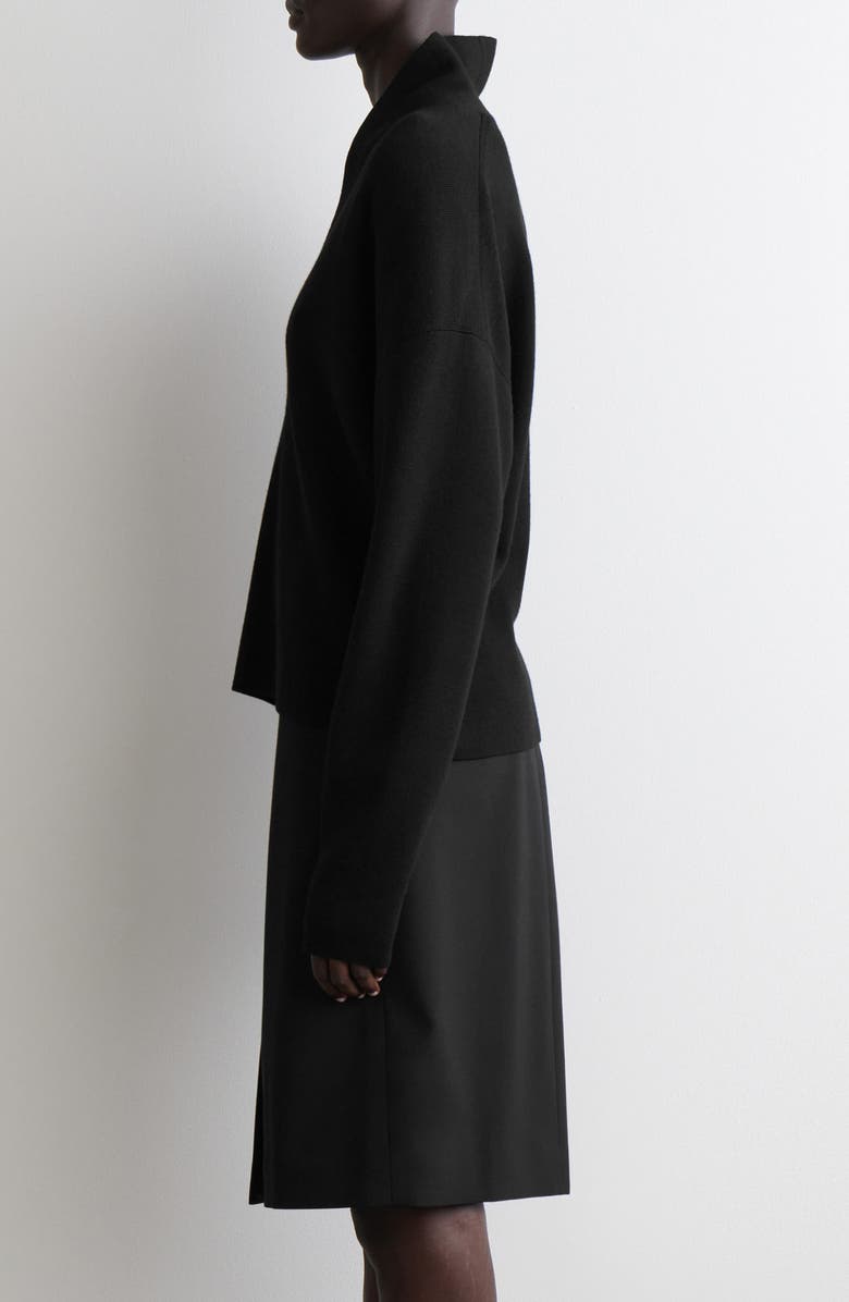 COS Shawl Collar Merino Wool Sweater, Alternate, color, Black Dark