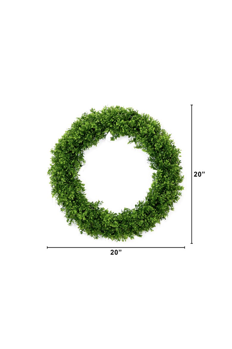 20-in Artificial Boxwood Wreath, Alternate, color, Green