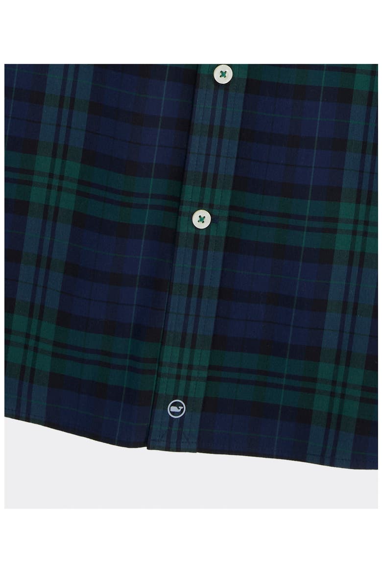 Noel Blackwatch Plaid Performance Cotton Button Down Shirt, Alternate, color, JET BLACK BLACKWATCH