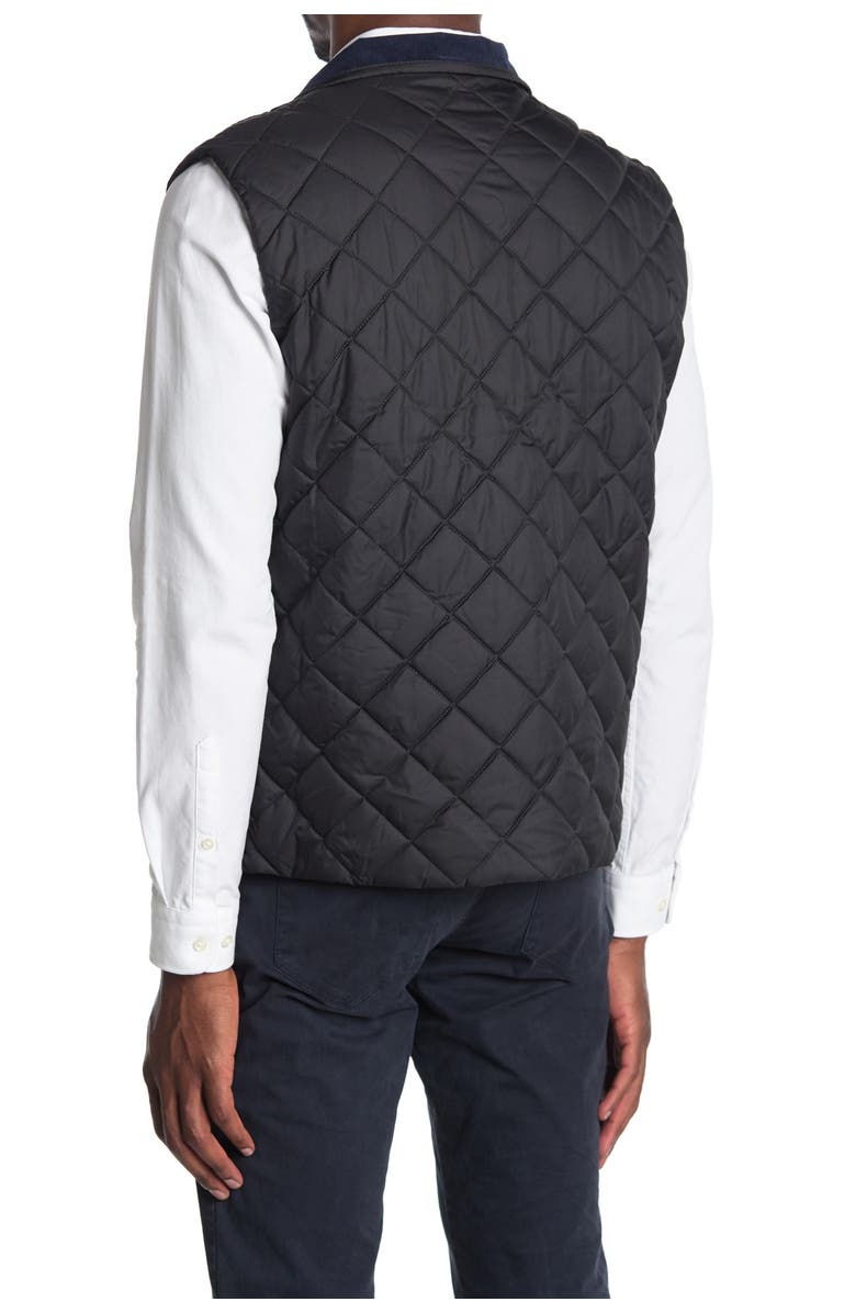 Brooks Brothers Water Repellent Diamond Quilted Vest, Alternate, color, Caviar