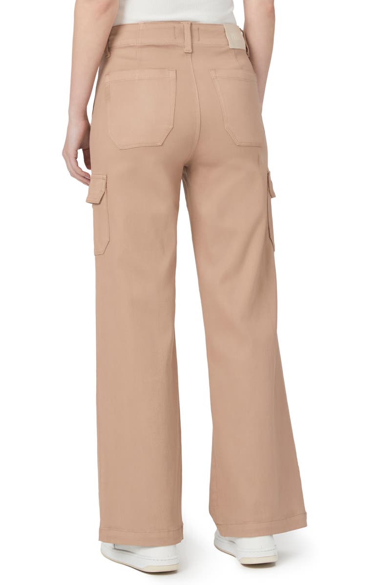 PAIGE Carly Coated High Waist Wide Leg Jeans, Alternate, color, French Latte Luxe Coating