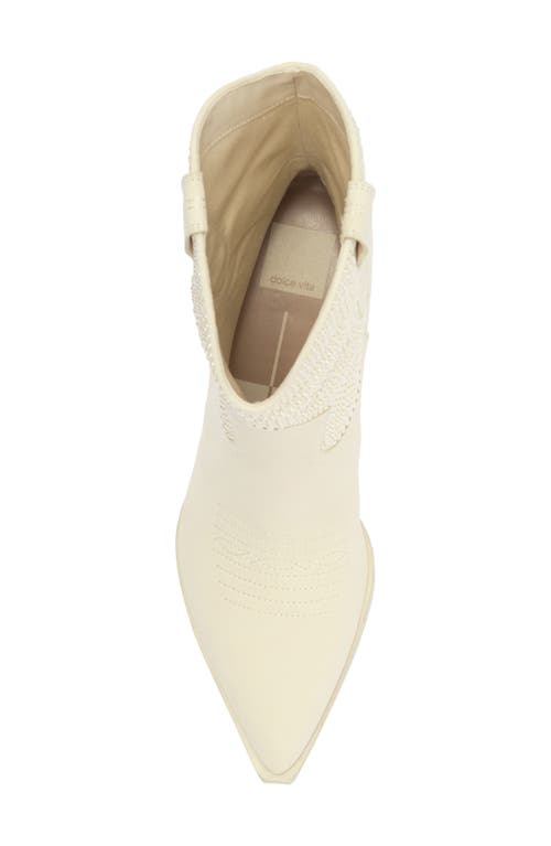 Dolce Vita Angel Pearl Pointed Toe Western Boot In Vanilla Pearl