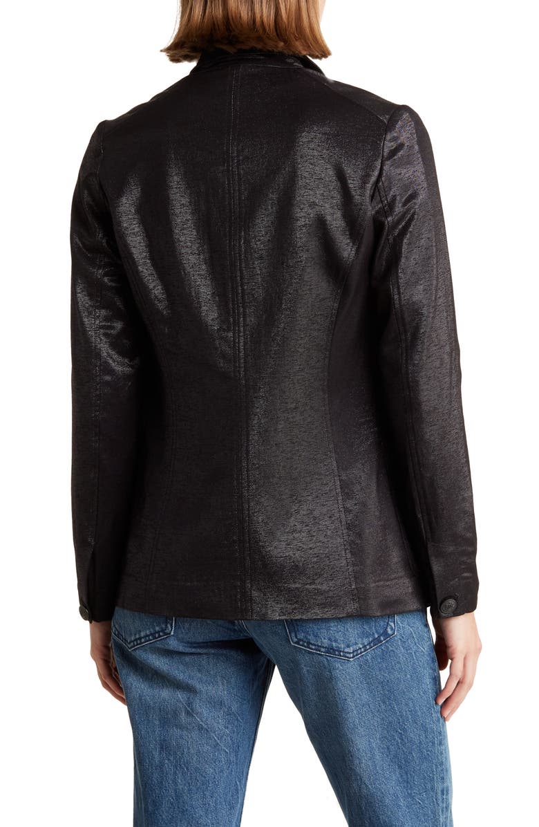 rag & bone Sid Metallic Wool Blend Jacket, Alternate, color, Black