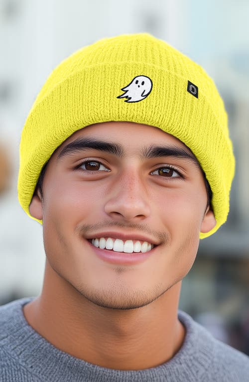 Dalix Ghost Beanie In Neon Yellow
