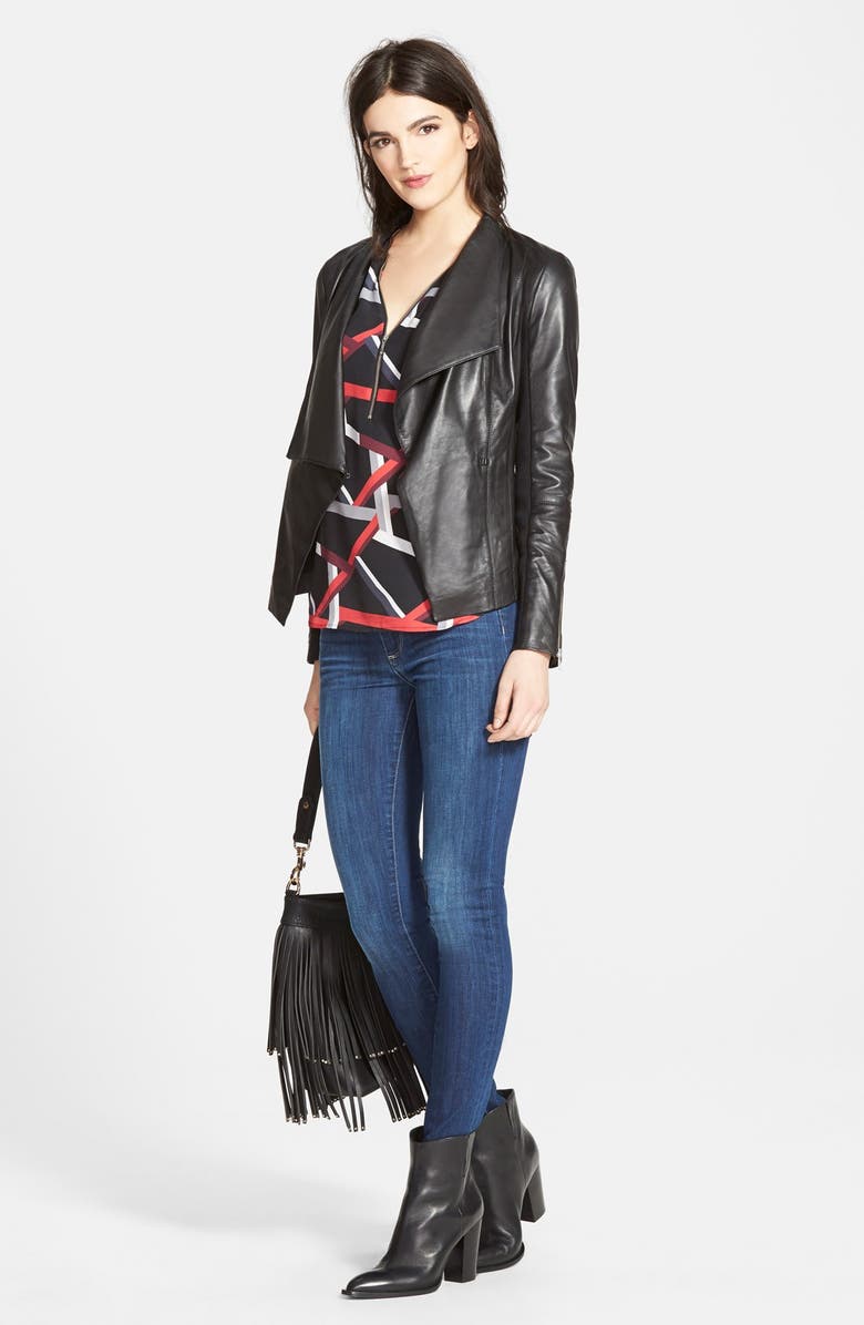 Deux Lux 'Mae' Faux Leather Fringe Hobo, Alternate, color,