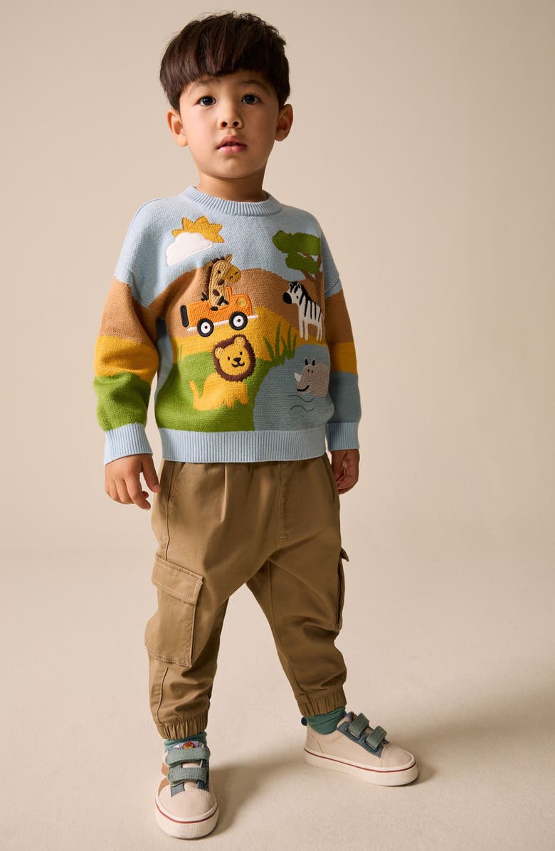 NEXT Kids' Safari Scene Sweater, Alternate, color, Multi