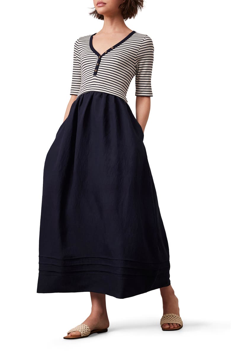 MINT VELVET Woven Mix Dress, Alternate, color, Blue