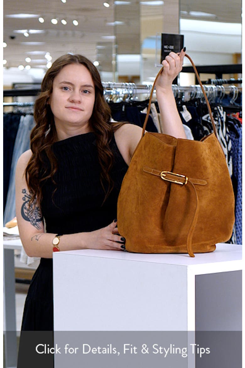Large Belted Suede Bucket Bag video