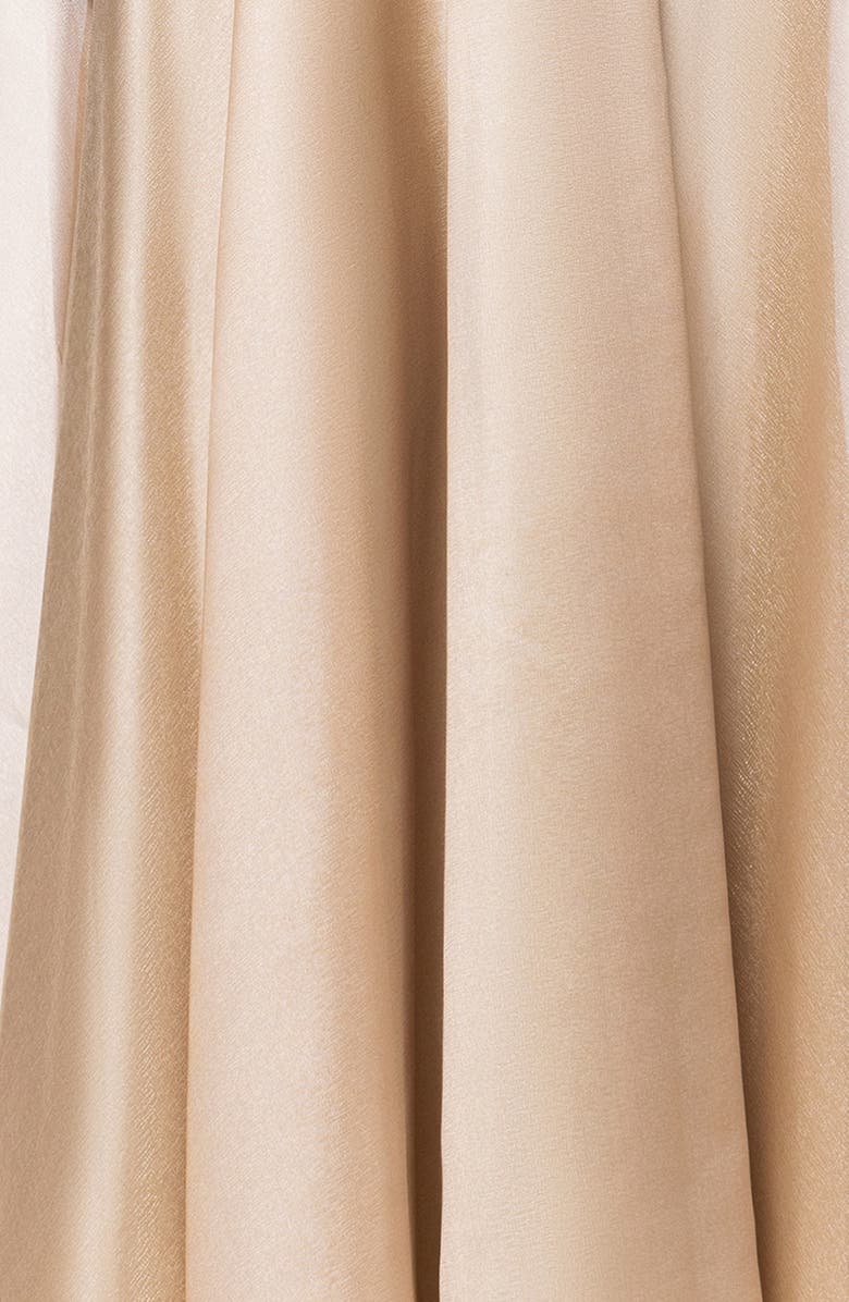 Xscape Evenings Off the Shoulder Organza Gown, Alternate, color, Gold