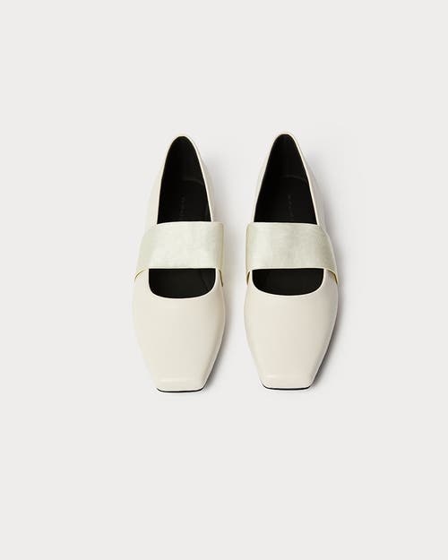 Weworewhat Strap Ballet Flat In Ivory