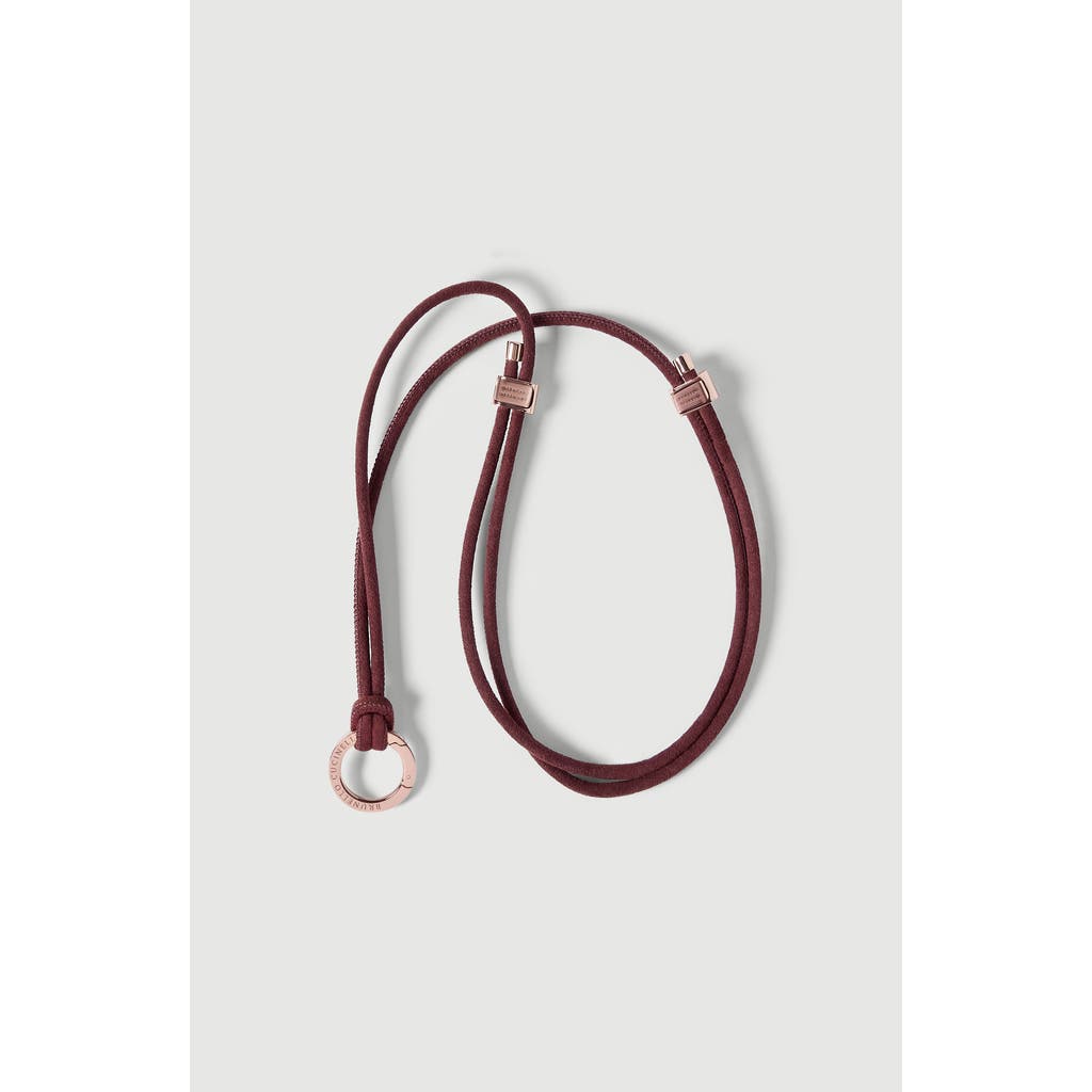 Brunello Cucinelli Alcantara Glasses Cord With Monili In Burgundy