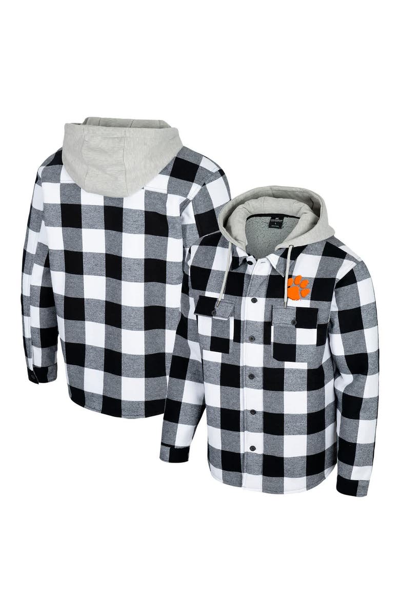 COLOSSEUM Men's Colosseum Black/White Clemson Tigers Buffalo Plaid Full-Zip Jacket, Main, color, Black