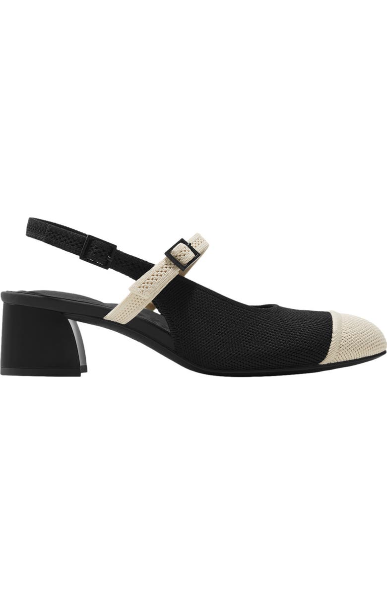 VIVAIA Almond-Toe Slingback Mary-Jane Sandals, Alternate, color, Black Ivory