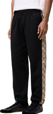 Burberry Check Trim Cotton Jogging Pants