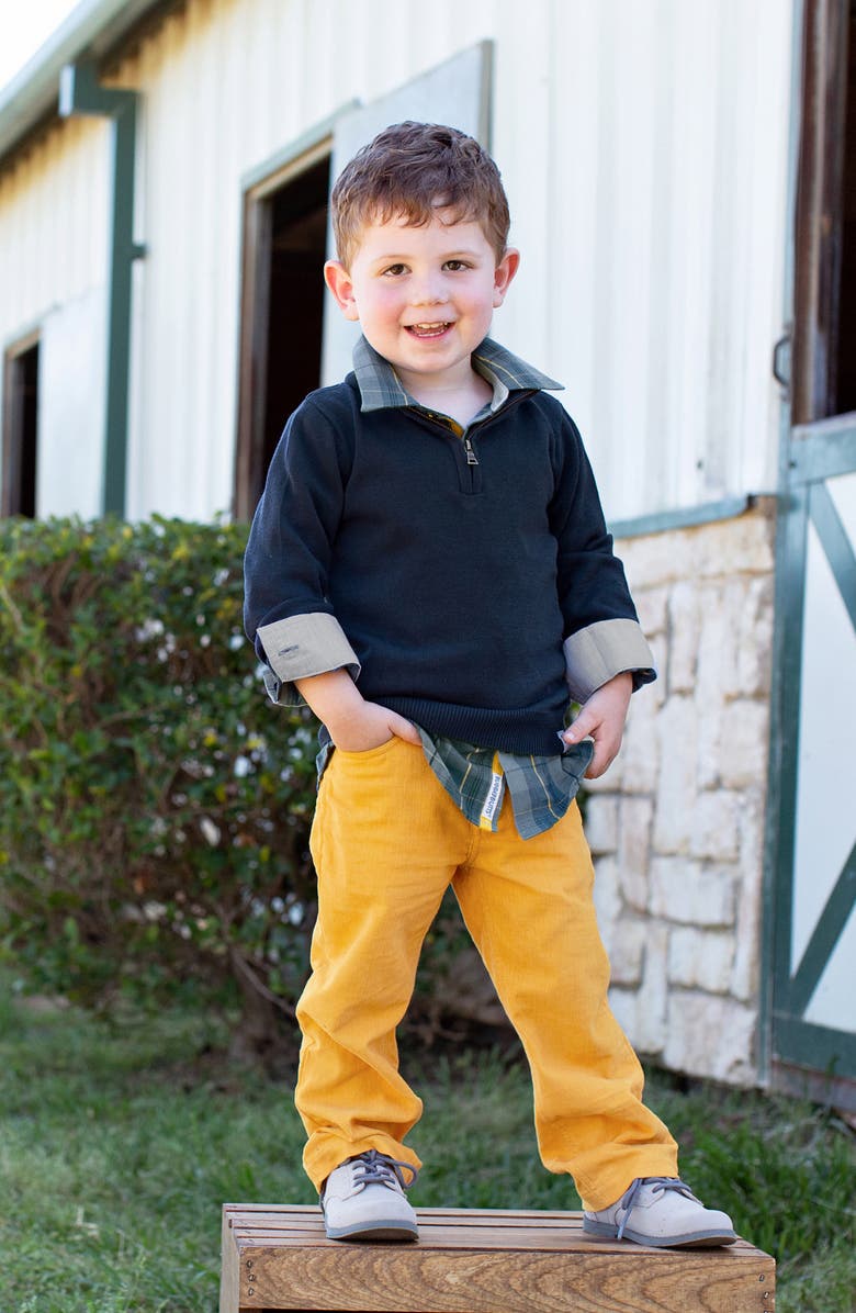 RuggedButts Quarter Zip Sweater & Plaid Shirt Set, Alternate, color,