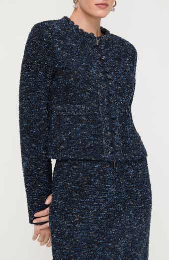 Cosmos Crochet Trim Bouclé Tweed Jacket