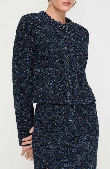 Cosmos Crochet Trim Bouclé Tweed Jacket