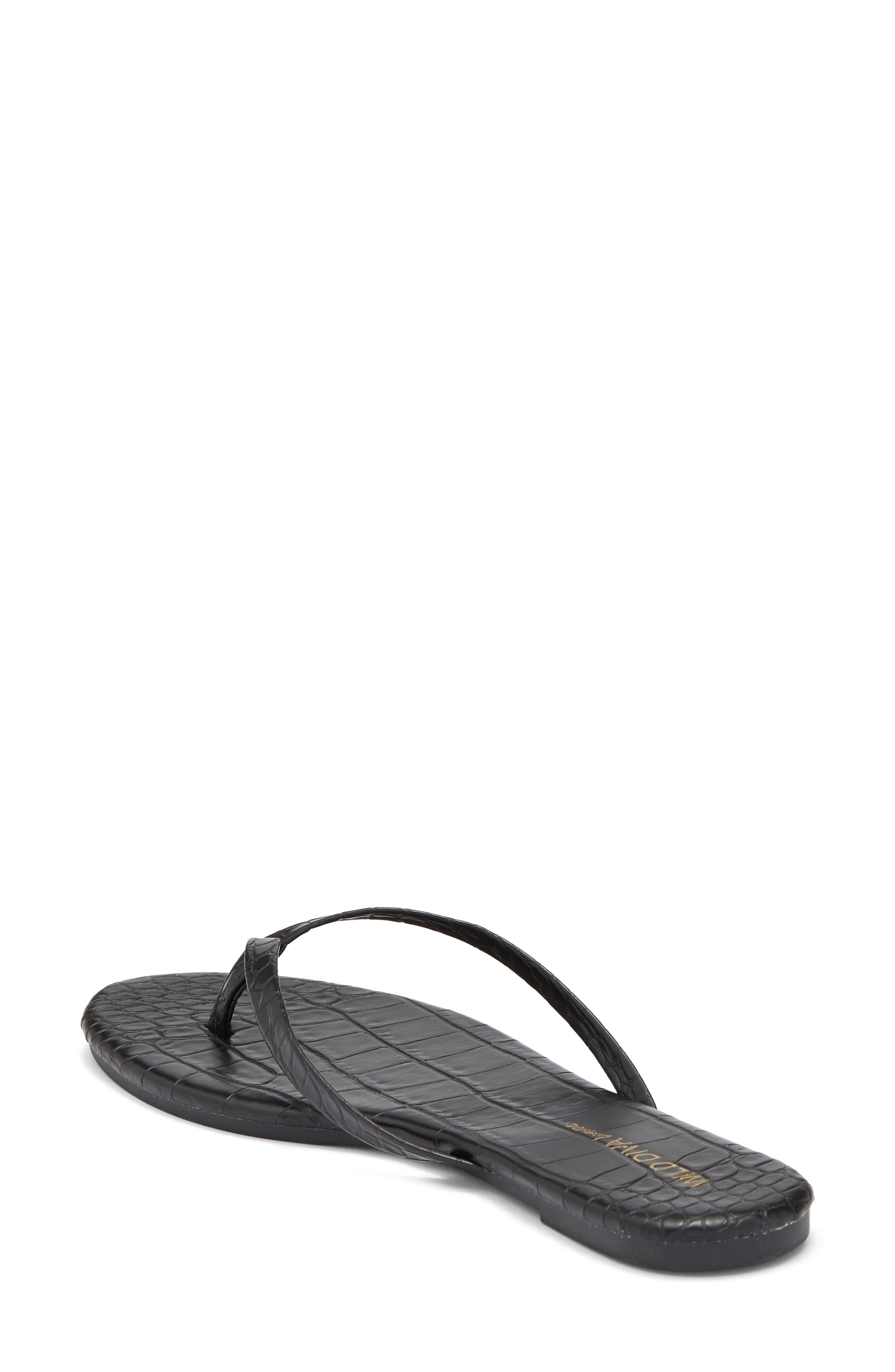 Bellen Faux Leather Croc Embossed Flip Flop, Alternate, color, BLACK CROCO