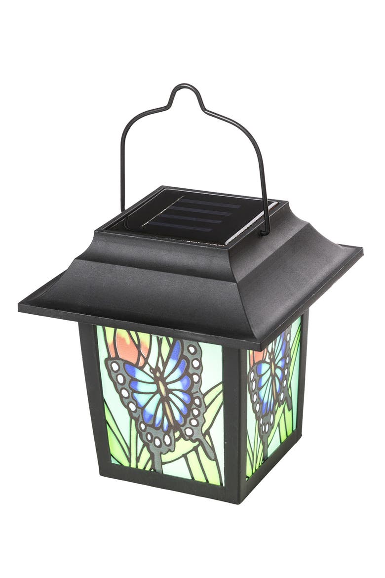 Solar Powered Butterfly Garden Lamp or Pathway Light with Ground Stake, Alternate, color, Black