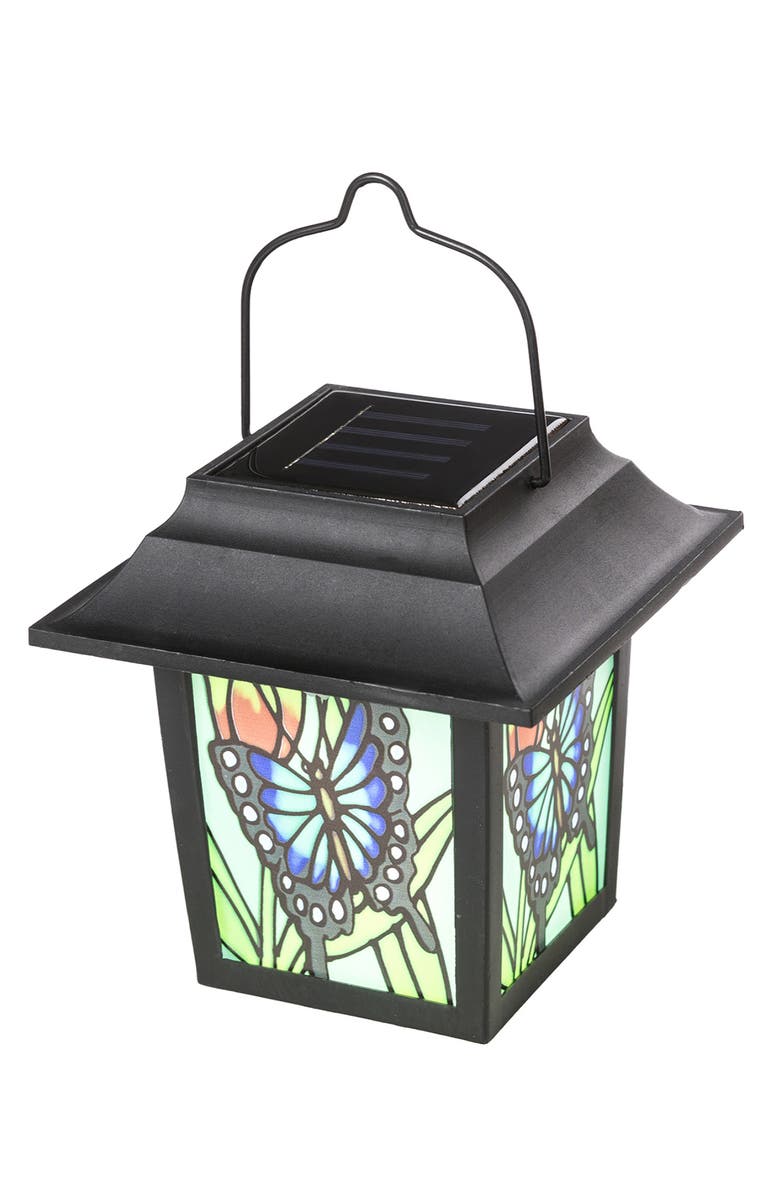 Glitzhome Solar Powered Butterfly Garden Lamp or Pathway Light with Ground Stake, Alternate, color, Black