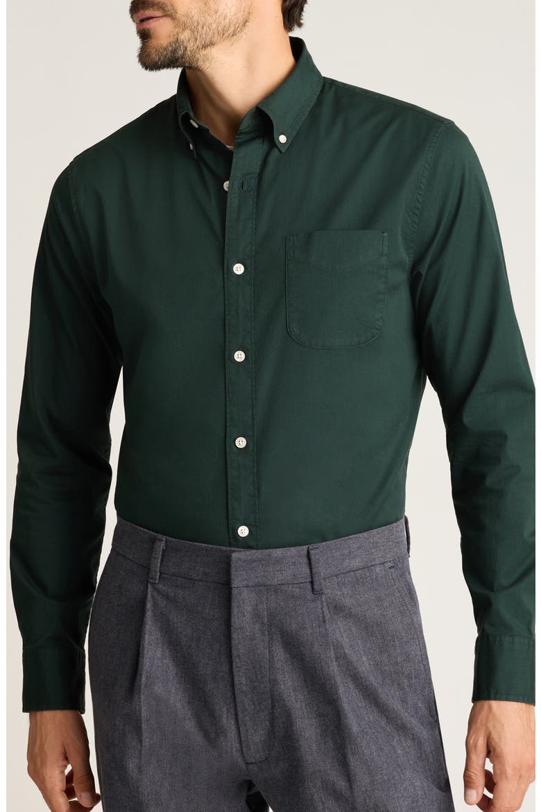 Everyday Slim Fit Cotton Button-Down Oxford Shirt, Main, color, SCARAB